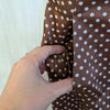 Raquel Allegra Brown White Polka Dot Silk Cotton Midi Dress Size 0