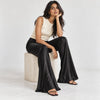 Enza Costa Satin Bias Cut Flare Pants Black Size 2/M