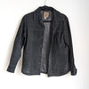 AMI Vintage 80's Black Suede Leather Button Shirt Jacket Shacket, size S
