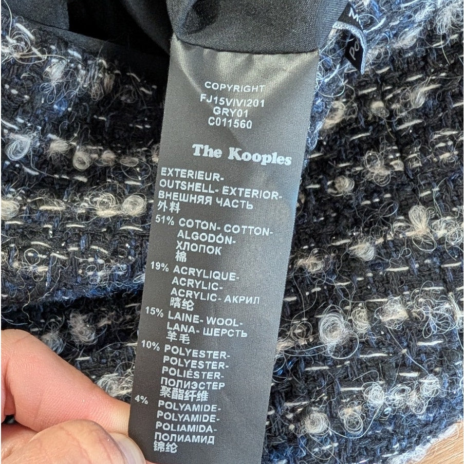 The Kooples Mini Skirt Womens EU38/M Black/Gray/Blue Wool Blend Pencil