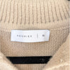 Reveriee Sweater Womens OS Beige Cotton Knit Casual Collared Long Sleeve