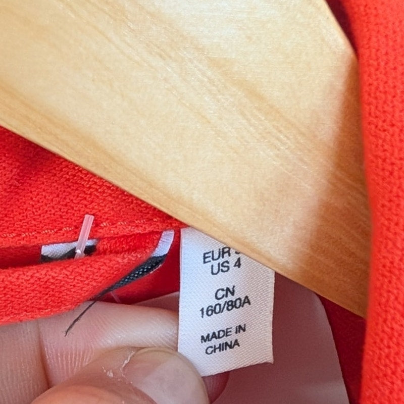 & Other Stories Orange Red Cotton Utility Shirt Jacket Shacket Women's US 4