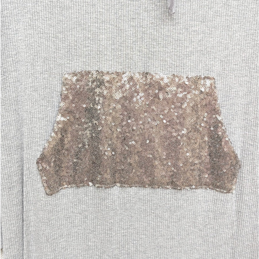 Anthropologie Saturday/Sunday Derry Sequined Tunic Dress Womens 8 Gray Midi