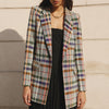 AFRM Britt Blazer Womens M Multi Rainbow Checked Long Sleeve Open Front