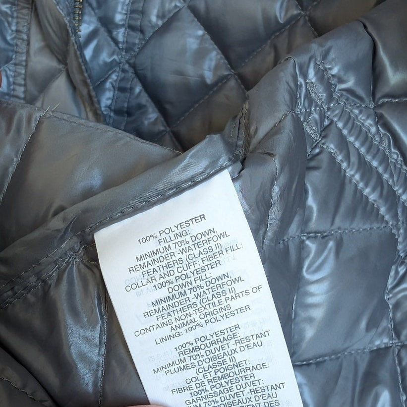 J.Crew Blue/Gray Quilted Down Filled Full Zip Puffer Lightweight Jacket, size XS