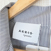 Akris Punto Blue/White Micro Striped Belted Midi Dress Womens 10 NWT