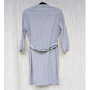 Everlane Blue Striped Cotton Weave Collarless Shirt Belt Midi Dress, size 2