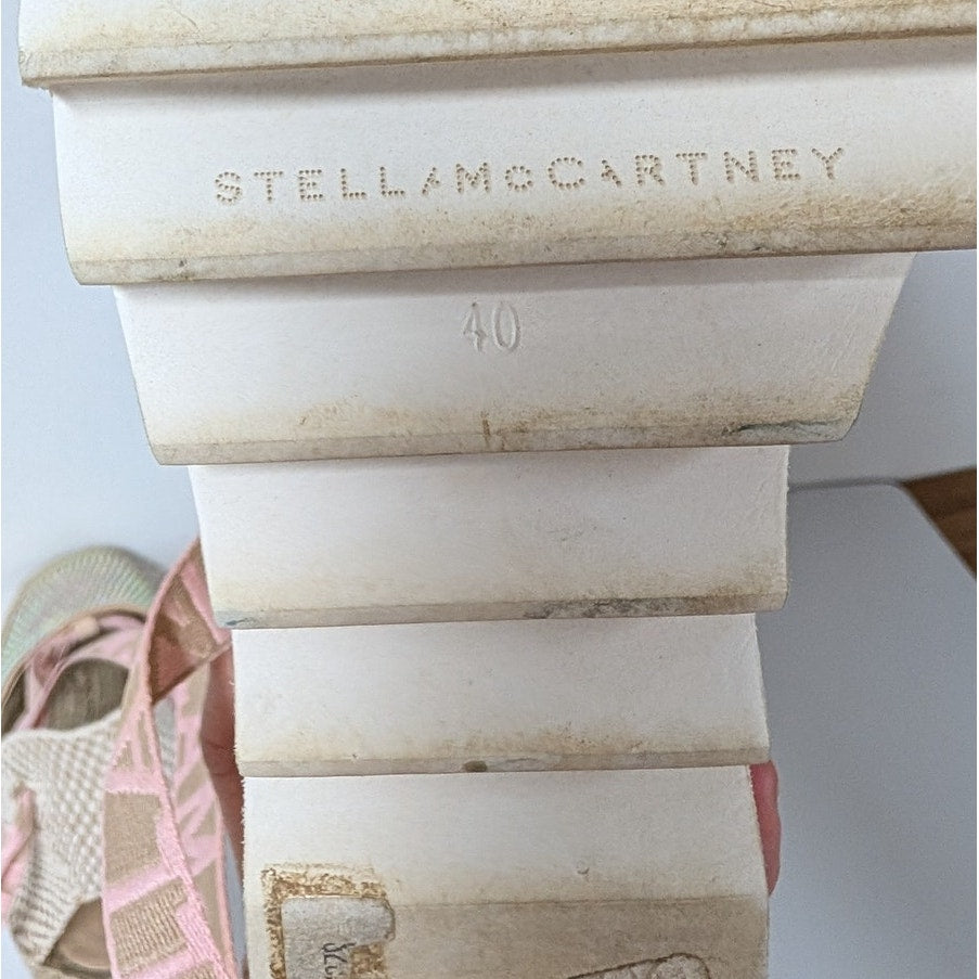 Stella McCartney Gaia Crystal Ankle-Wrap Platform Espadrilles Womens EU 40/US 10