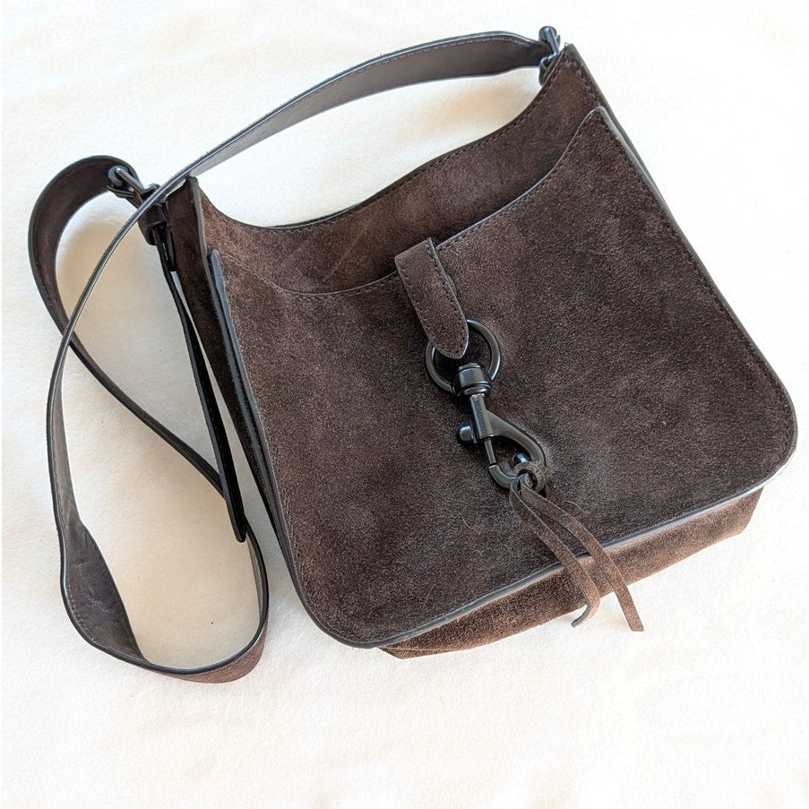 Rebecca Minkoff Megan Brown Suede Small Shoulder Crossbody Bag