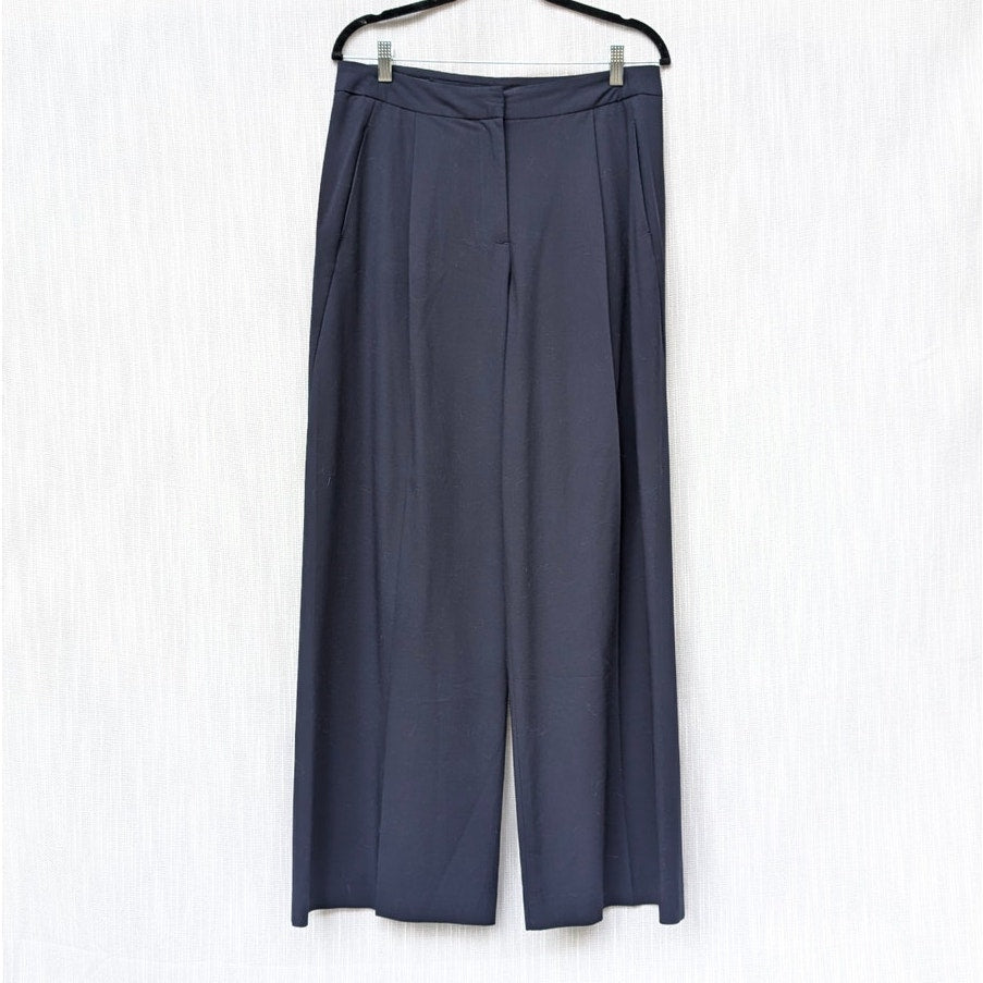 Zara Navy Blue Wide Leg High-rise Dress Pants, size M