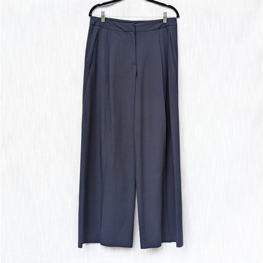 Zara Navy Blue Wide Leg High-rise Dress Pants, size M
