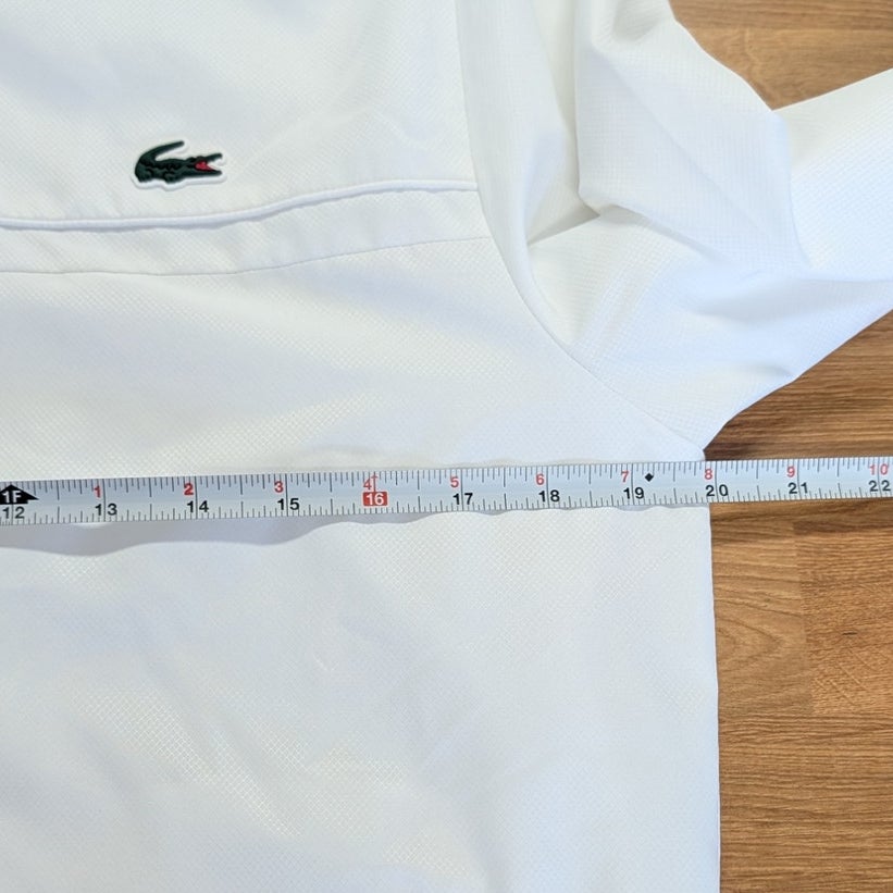 Lacoste Sport Water-Resistant Tennis Track Jacket Size S White Logo Full Zip