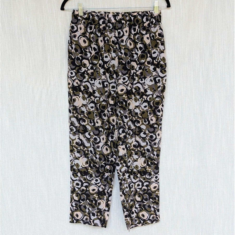 Marni Marken 100% Silk Crepe Trouser Womens 40/US4 Lawn Green High-rise Cropped