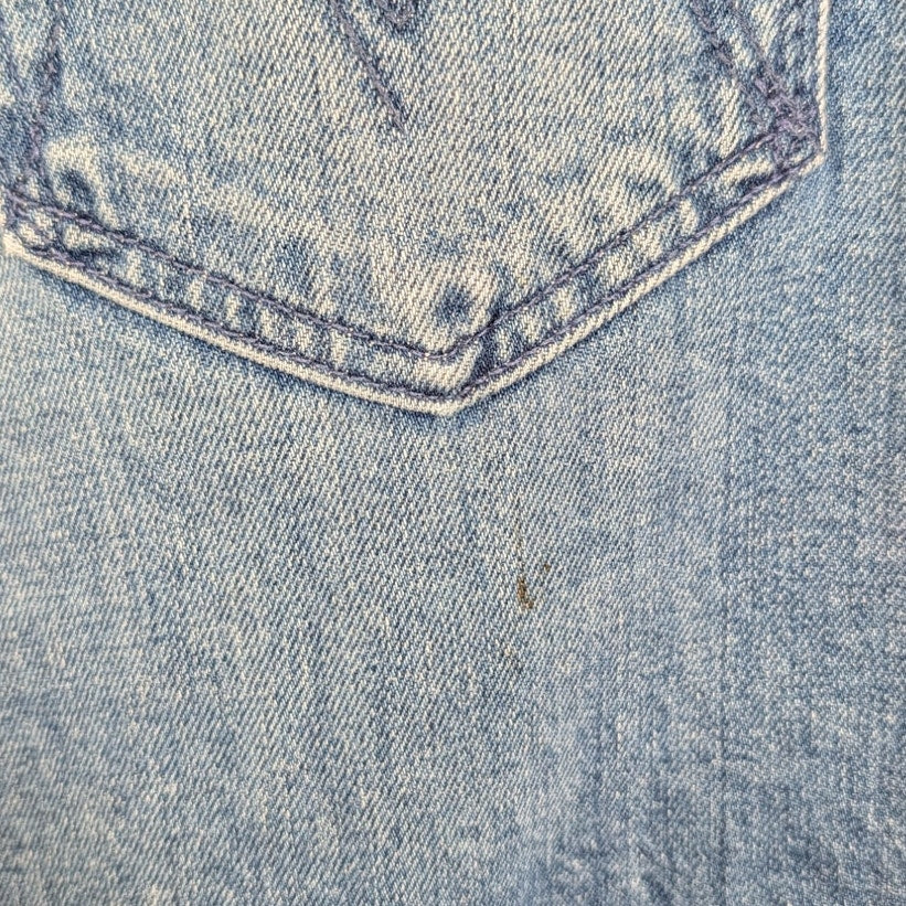 Mother The Half Pipe Flood Jeans Womens 28 Blue High-rise Wide Curved Leg