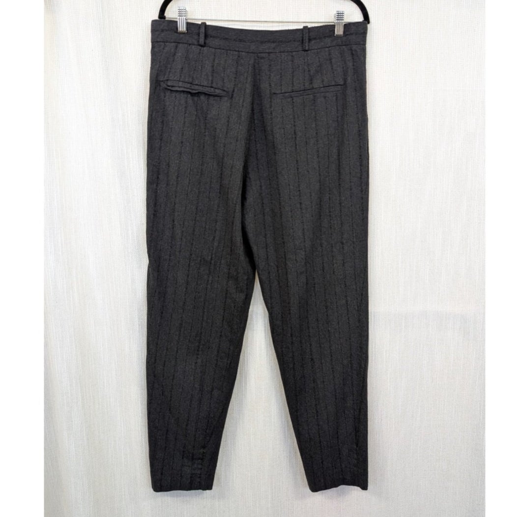 Massimo Dutti Pinstripe Tailored Pants Charcoal Gray Size 12