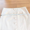 ASTR Cailey Crochet Trim Button-Front Mini Skirt Womens L Natural A-line NWT