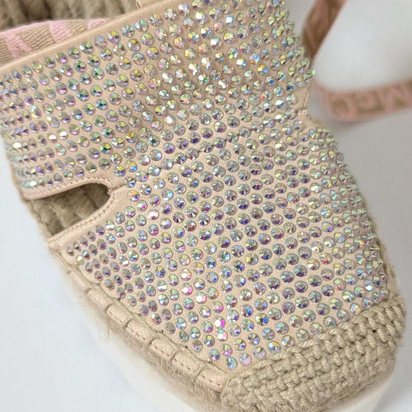 Stella McCartney Gaia Crystal Ankle-Wrap Platform Espadrilles Womens EU 40/US 10