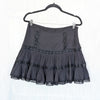 Charo Ruiz Ibiza Hortens Lace Mini Skirt Womens L Black Ruffle A-line Cotton