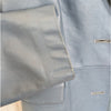 Common Leisure Power Blazer Suit Jacket Womens S Gray Blue Leather Oversized