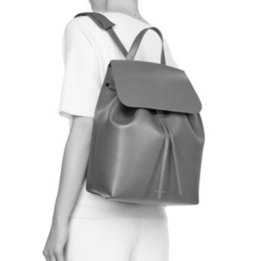 Mansur Gavriel Grained Calfskin Leather Bucket Mini Backpack Rosa