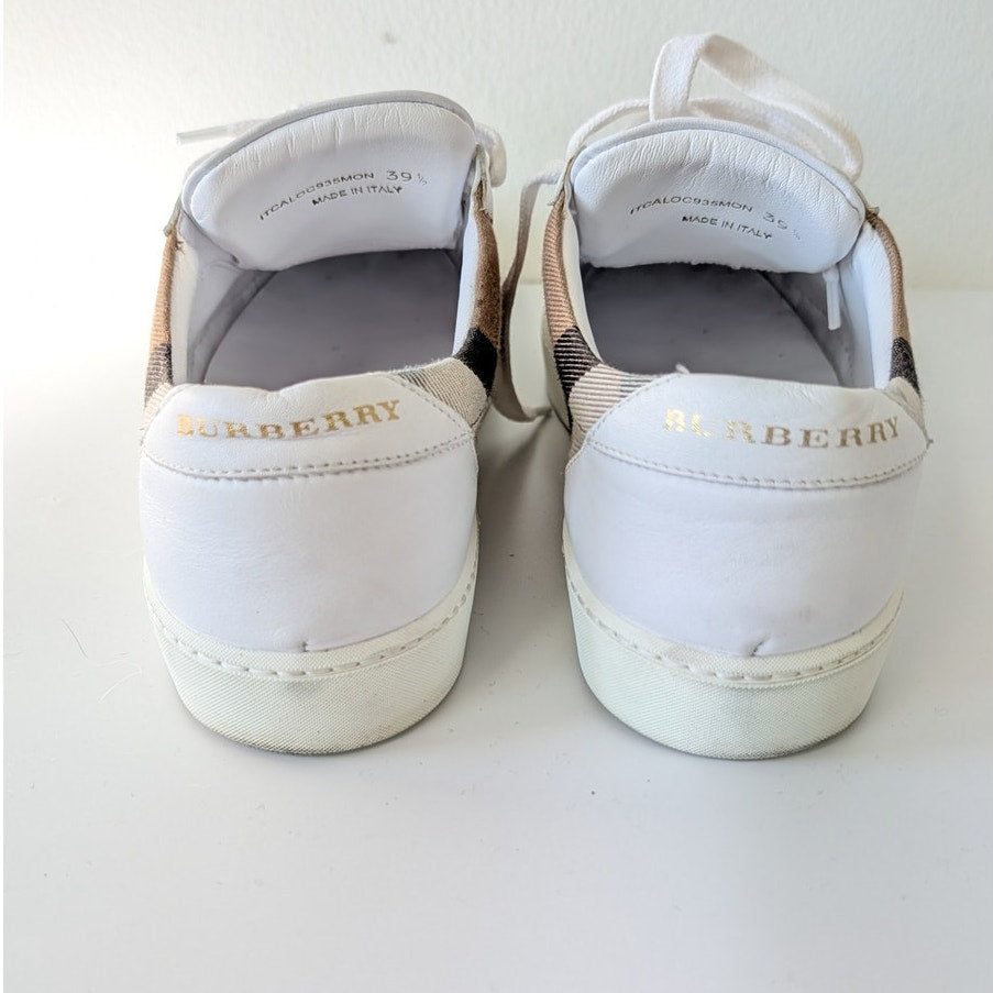 Burberry New Salmond Sneakers Womens EU39.5/US 9.5 House Check Low Top Lace-up
