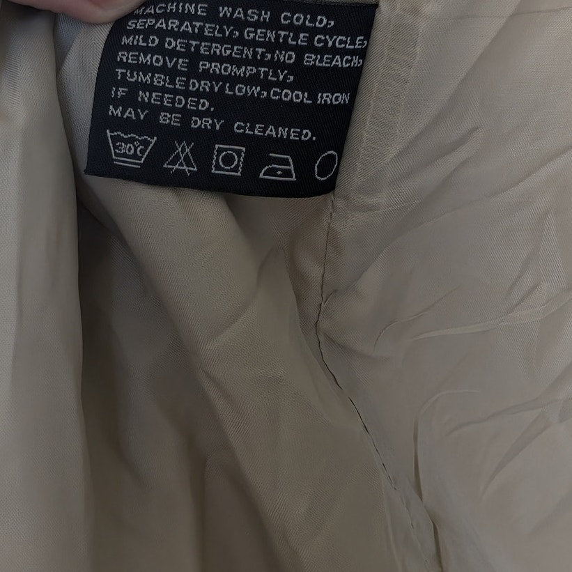 London Fog Women's Limited Beige Cotton Blend Trench Zip Coat Jacket, size L