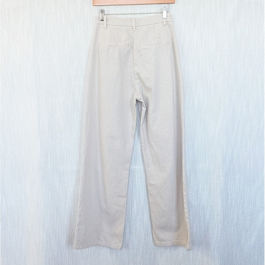 Abercrombie Wide Leg Curve Love Pants Womens 26/2R Ecru High-rise Chino NWT