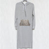 Anthropologie Saturday/Sunday Derry Sequined Tunic Dress Womens 8 Gray Midi