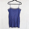 ERES Poupee Cotton Nightdress Slip Dress Womens S M Blue Lace Trim Adjustable