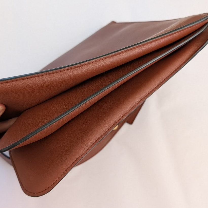 JW Anderson Pierce Brown Leather Medium Handbag Shoulder Bag