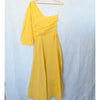 Rachel Comey Tipple Linen Midi Dress Womens 4 Yellow One Shoulder Asymmetric