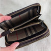 Burberry Vintage Leather Wallet with Chain Black Plaque Logo Bifold Rare