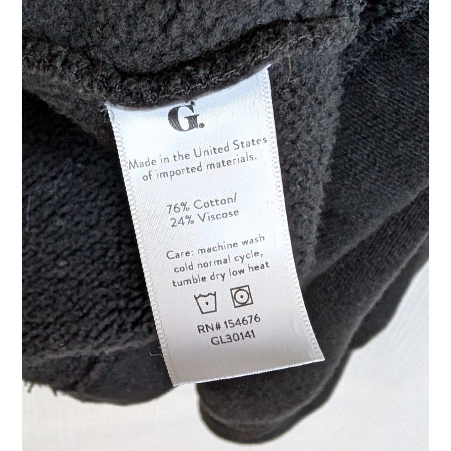 G. Label by Goop Torre Ruffle Puff Sleeve Hoodie Black M
