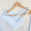 BANDIER Aria Set Ice Melt Asymmetrical Sports Bra High Waist Leggings, size S