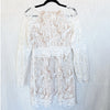 Elliatt Kate Dress Womens S White Floral Lace Semi-sheer Long Sleeve Mini