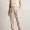 Ted Baker Pants Womens 0/US 2 Beige Linen High-rise Cropped Pleated Trousers