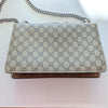 Gucci GG Dionysus Tiger Head  Canvas Shoulder Bag Womens Beige Logo Metal Chain