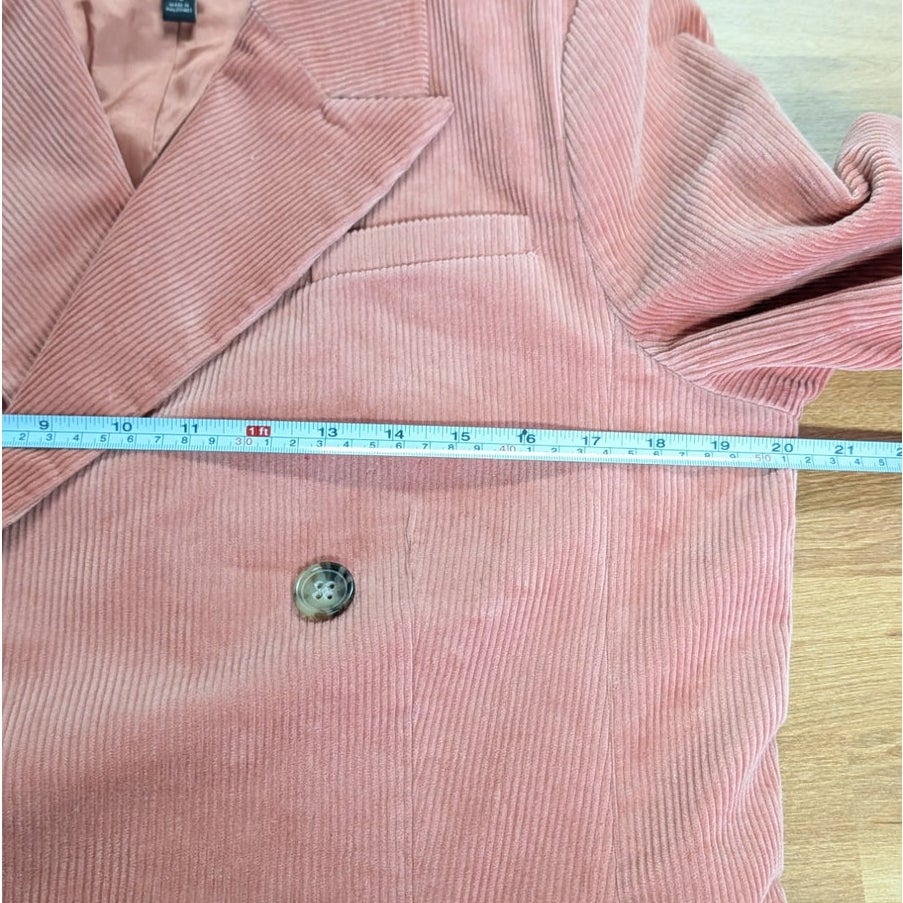 Banana Republic Rivoli Corduroy Double-Breasted Blazer Pink Tall 10