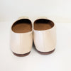 Tory Burch Georgia Ballet Flat Womens 9C Cream Leather Logo Square Toe