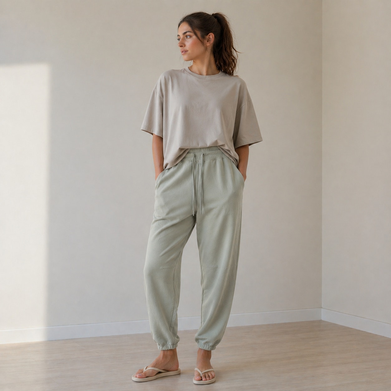 Lululemon Relaxed Fit French Terry Jogger W5DDGS Womens 2 Green Fern High-rise