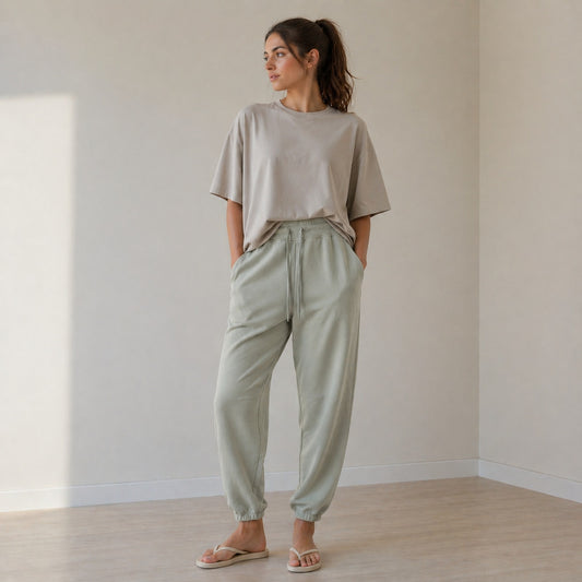 Lululemon Relaxed Fit French Terry Jogger W5DDGS Womens 2 Green Fern High-rise