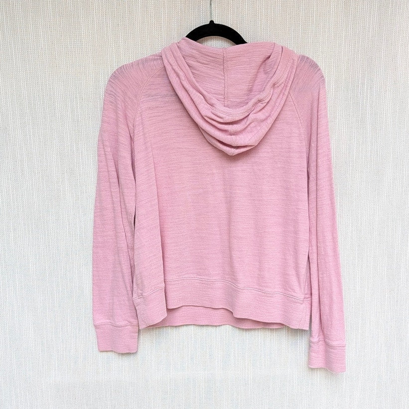 Faherty Sunwashed Slub Hoodie Womens XS Pink Relaxed Cotton Sweatshirt