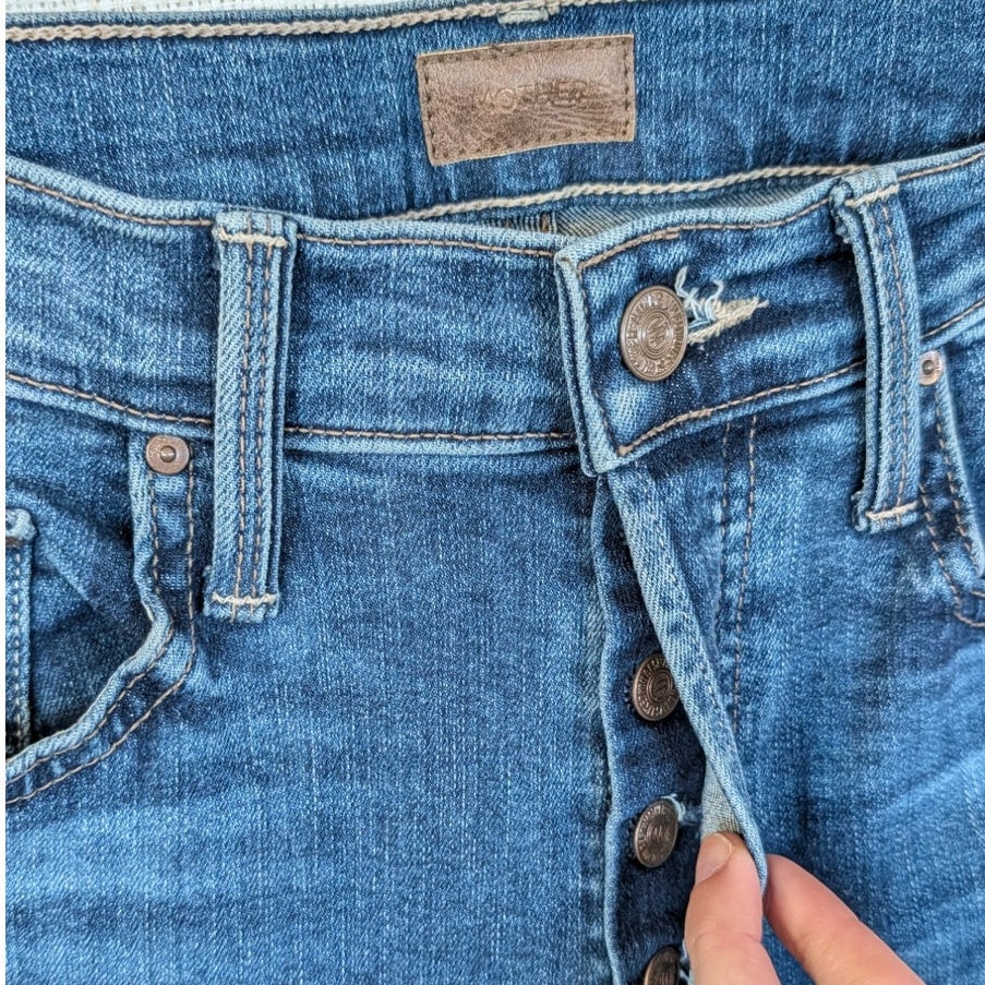 MOTHER The Tripper Flood High Rise Ankle Straight Jeans Sixth Sense 25