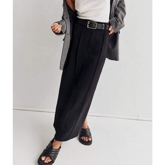 Dissh Rowan Midi Skirt Womens 4 Black High-rise Straight Pencil Maxi