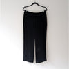 Swing Black Velvet Silk Blend Mid-rise Wide Leg Ankle Trousers Pants, size FR 40