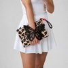 NWT Sophia Webster Flossy Leopard Fuchsia butterfly clutch