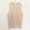 Veronica Beard Jerrel Beige Linen/Silk Cable Knit Vest Tank Top, size M