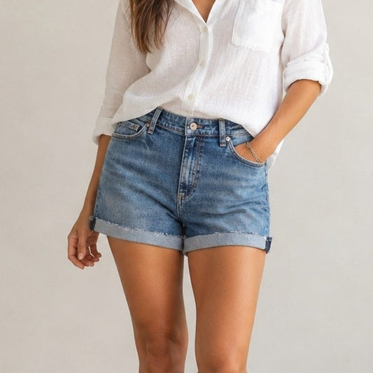 Rag & Bone Nina High-rise Short WDD23S1902C1MO Womens 29 in Monterosso Denim NWT