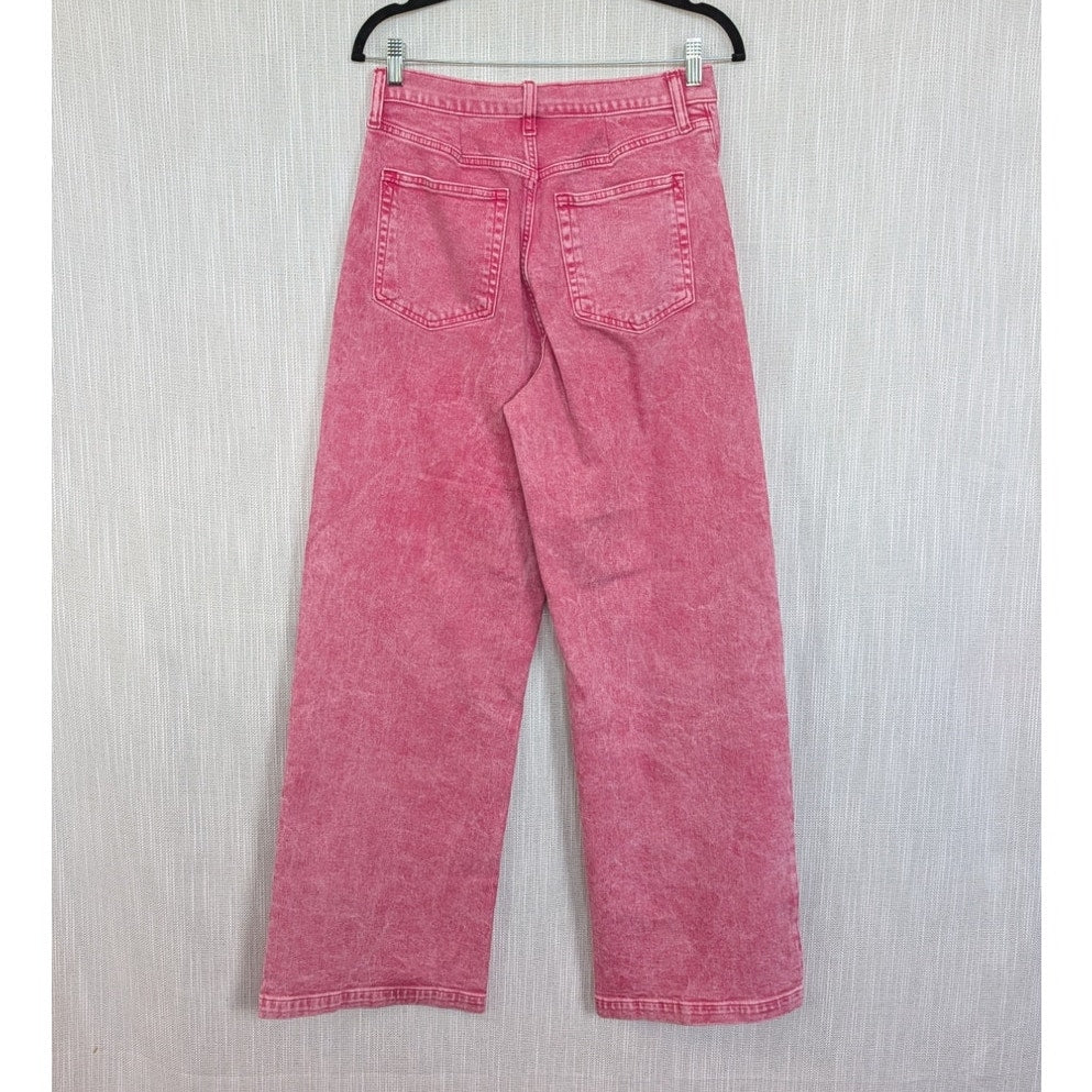 Gap High-rise Stride Ankle Jeans Womens 29/8T Sugar Pink Denim Wide Leg