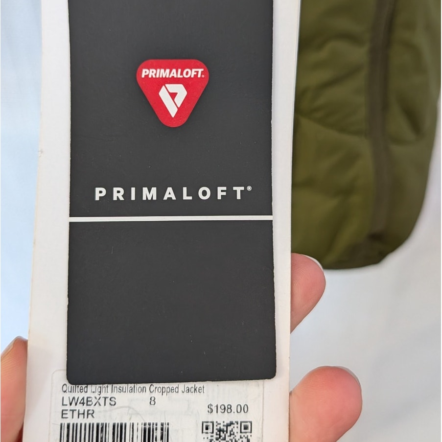 Lululemon Quilted Light Insulation Cropped Jacket W4BXTS Womens 8 Green NWT